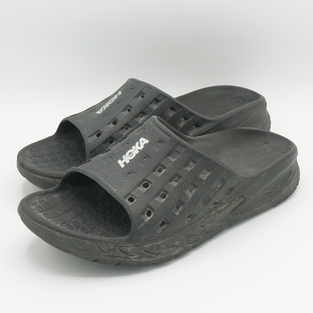 Hoka One One Black Unisex Recovery Slides Women's Size 10/Men's 8